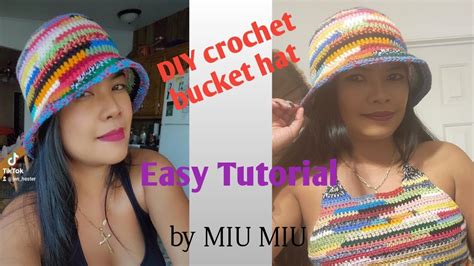 crochet bucket hat miu miu|DIY How to crochet the Miu Miu bucket hat. Easy Tutorial.